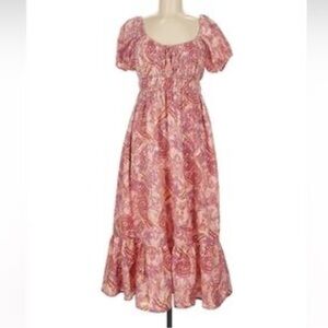 Band of Gypsies collective NWT Pink Paisley Maxi Dress size L
